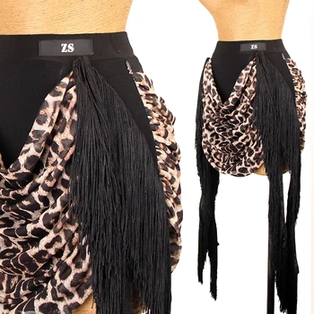 Новая юбка для латиноамериканских танцев, женская сумка с кисточками, тренировочная юбка на бедрах, короткая спереди и длинная сзади, тренировочная юбка для латиноамериканских танцев, размеры S, M 16