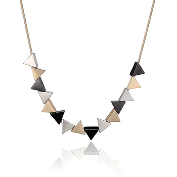 Новое Простое геометрическое ожерелье для женщин, ретро ожерелье с подвеской, модные ювелирные изделия, колье Femme, корейское ожерелье 8