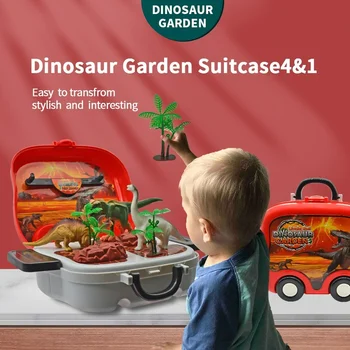 Новые детские игрушки, игровой дом, переносная тележка, чехол 2 В 1, имитирующий мир динозавров, набор игрушек для мальчиков 15
