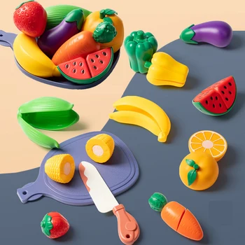 Новые детские кухонные игрушки, обучающие игрушки для резки, игровая еда, пластиковые Фрукты, овощи, ролевые игры, игрушка для малыша в подарок 1