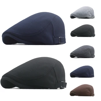 Новые модные летние мужские шапки, сетчатые дышащие кепки для газетчиков, солнцезащитная шляпа для отдыха на открытом воздухе?Плоская кепка, регулируемый берет, кепка для подарка отцу 1