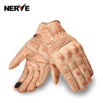 Новые мотоциклетные перчатки NERVE Retro Pursuit из натуральной кожи для верховой езды, водонепроницаемые перчатки с полными пальцами, большой размер S, M, L, XL, XXL, 3XL 5