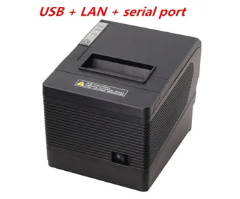 Новый 80-миллиметровый чековый POS-принтер, автоматический термопринтер для резки банкнот, последовательный USB Ethernet, три порта интегрированы в один принтер 5