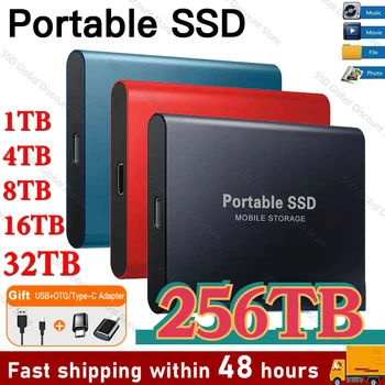 Новый Портативный 16 ТБ SSD 2 ТБ Внешний жесткий диск Type-C USB 3,1 8 Тб 256 Тб Мобильный жесткий диск Мини-накопитель для ноутбуков/ps4