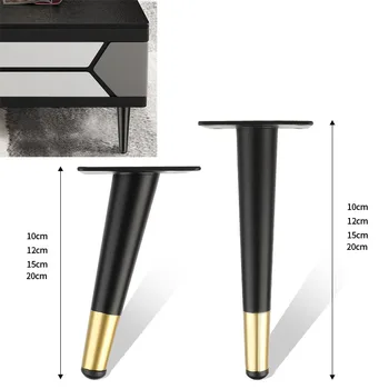 Ножки для мебели из 4 шт., Ножки журнального столика, черно-золотые Металлические Проекты для дома 