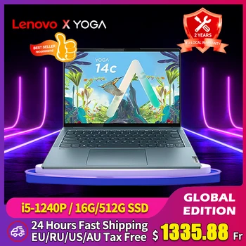 Ноутбук Lenovo Yoga 14c 2022 Intel Core i5-1240P 16 ГБ оперативной памяти 512 ГБ встроенной графики 14-Дюймовый сенсорный экран Тонкий Легкий Ноутбук 9