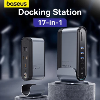 Обновленная док-станция Baseus 17-в-1, 3 совместимых с HDMI USB-концентратора мощностью 100 Вт PD для MacBook Air M1 M2, Аксессуары для ноутбуков, Usb-адаптер 16