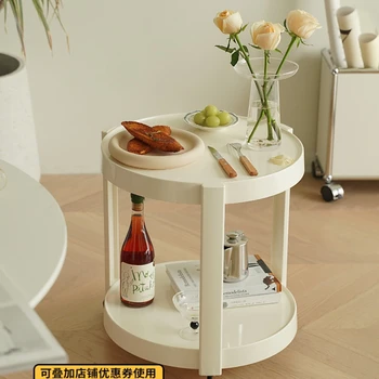 Однотонный креативный круглый чайный сервиз с несколькими боковыми диванами для гостиной, несколькими подвижными вставками, несколькими угловыми тележками 10