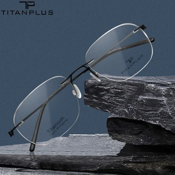 Оптические оправы TITANPLUS Безвинтовые, Сверхлегкие очки для мужчин, Оправа для оптических очков от близорукости, Классические оправы для глаз 2