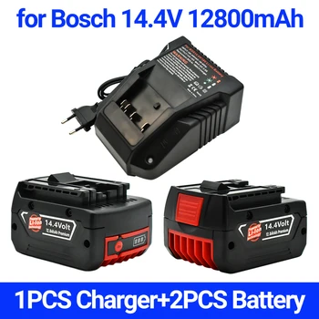Оригинальная аккумуляторная батарея BAT614G 14,4 В 12800 мАч литий-ионная для Bosch 14,4 В BAT607G BAT614 BAT614G + зарядное устройство 13