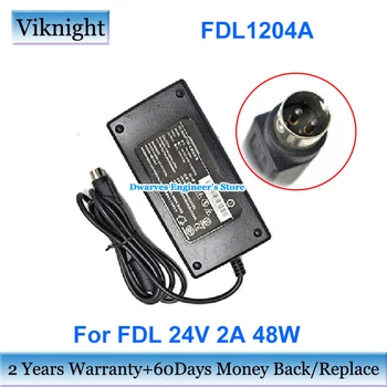 Оригинальный Адаптер переменного тока 24V 2A 48W FDL1204A Зарядное Устройство для FDL Round С 3-контактным блоком питания 7