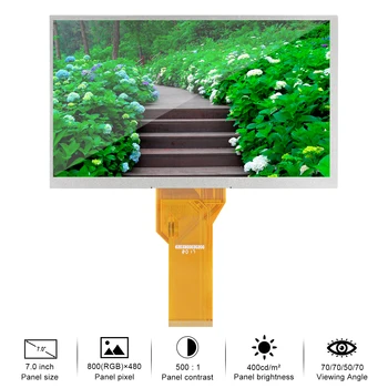 Оригинальный ЖК-экран Innolux AT070TN94 без сенсорных панелей для автомобильного дисплея 7 дюймов 800 (RGB) × 480 LCM с антибликовым покрытием 7