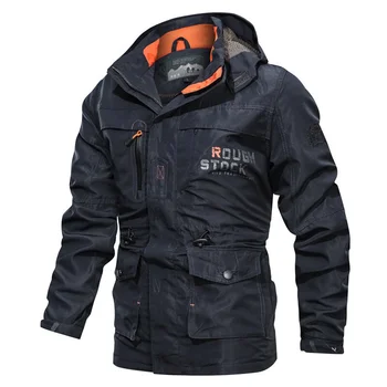 Осенняя легкая мужская куртка 2023 года с капюшоном, водонепроницаемая и ветрозащитная молния, уличное модное мужское спортивное пальто-карго