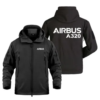 Осень-зима, с капюшоном, на молнии, в стиле Милитари, с множеством карманов, мужское пальто, куртка, флисовая флисовая теплая куртка Airbus A320, мужские куртки
