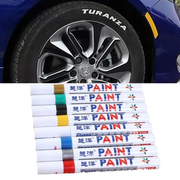 Очиститель краски для автомобильных колесных шин Масляная ручка для рисования автомобильных резиновых шин Полирует металл перманентным маркером Царапины на граффити влажным воском