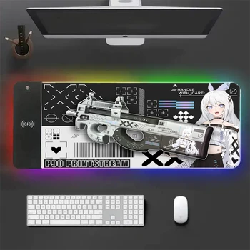 Печатный коврик для мыши Ji anime RYRA, модный RGB игровой коврик для рабочего стола, резиновый противоскользящий большой милый компьютерный коврик для клавиатуры с паузой 11
