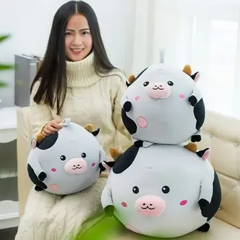 Плюшевая игрушка-подушка Moo Cow, супер мягкая подушка, чучело животного, круглая кукла-корова, мягкие игрушки 15