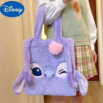 Плюшевая сумка Disney с рисунком Стежка, милый Винни-Пух, Клубничный мишка, Универсальная сумка-мессенджер для девочек, Большая емкость для хранения