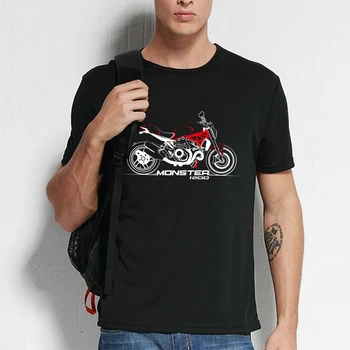 Повседневная футболка с круглым вырезом и коротким рукавом в мотоциклетном стиле KODASKIN из 100% хлопка для DUCATI Monster 1200