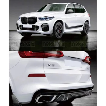 Подходит для X5 глянцевый черный диффузор для передних и задних губ, сплиттер-спойлер, подходит для BMW X5 G05 M-Tech M Sport 2019-2022 черный 9