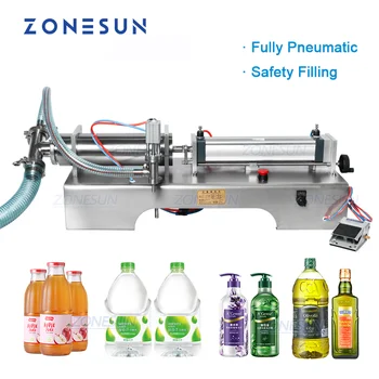 Полностью пневматическая машина для розлива жидкости ZONESUN Поршневая ZS-YT1 Наполнитель для бутылок с молоком Для напитков, Производство косметических напитков 12