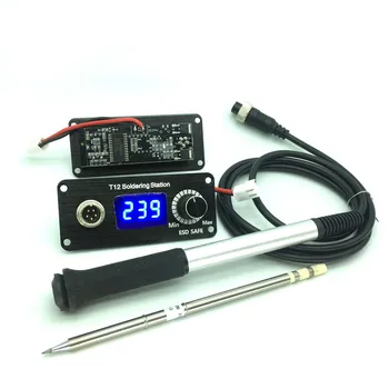 Портативная паяльная станция Mini T12 с цифровым светодиодом, регулирующая температуру с помощью паяльных наконечников, электронные сварочные инструменты 4