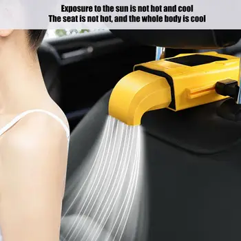 Портативный вентилятор охлаждения заднего сиденья автомобиля, вентилятор для сидения в автомобиле, 3-скоростной регулируемый вентилятор для вентиляции заднего сиденья, USB Перезаряжаемый воздушный вентилятор 7
