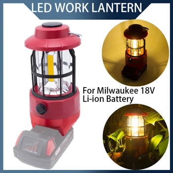 Портативный рабочий фонарь для литий-ионного аккумулятора Milwaukee 18V, рабочий фонарь, совместимый с батареями серии Milwaukee 18V