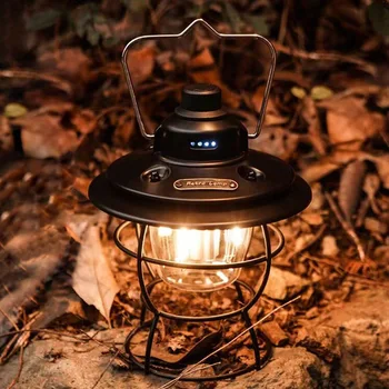 Портативный Ретро фонарь для кемпинга, светодиодный фонарь для кемпинга, USB Перезаряжаемый Фонарь для палатки для путешествий, фонарь с батареей, Подвесной фонарь на открытом воздухе 14