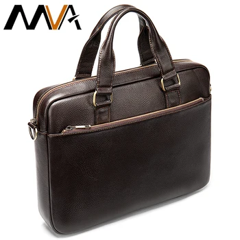 Представительский портфель из натуральной кожи MVA с ручкой для конференции, Винтажная сумка-мессенджер для 14-дюймового ноутбука, деловая сумка юриста 13