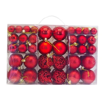 Привлекательный набор украшений для рождественских шаров 100 шт. Рождественские шары ярких цветов Подходят для внутреннего и наружного украшения 12