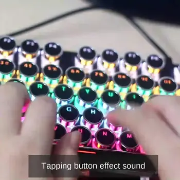 Проводная Механическая Компьютерная Игровая Клавиатура в стиле Ретро-Панк С Подсветкой 5