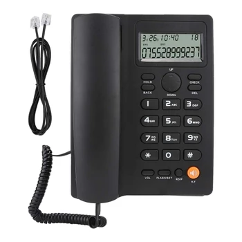 Проводной Стационарный Телефон Большая Кнопка Бытовой Гостиничный Бизнес Настольный Стационарный телефон с ЖК-дисплеем KX-T2025