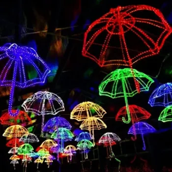 продается красочный с ярким светом рождественский светодиодный зонтик с орнаментом на день рождения, ландшафтный светильник 16