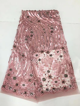 Продажа высококачественной гипюровой кружевной ткани Африканская шнуровая кружевная ткань для нигерийских французских кружевных тканей женское вечернее платье CD20 3