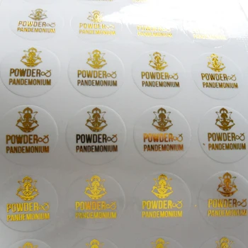 Прозрачная прозрачная наклейка с металлическим серебром/Золотом/Черным/Красным/фиолетовым/синим/розовым штампом из Фольги с логотипом на заказ 7