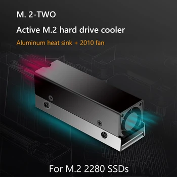 Радиатор M.2 SSD NVMe M2 2280 Твердотельный Дисковый Радиатор циркуляции воздуха с вентилятором Алюминиевый Радиатор охлаждения Термопластичный охладитель 10