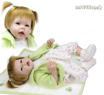 Реалистичная кукла с золотыми волосами, твердая силиконовая игрушка, детская сорочка для девочек, подарок 22 