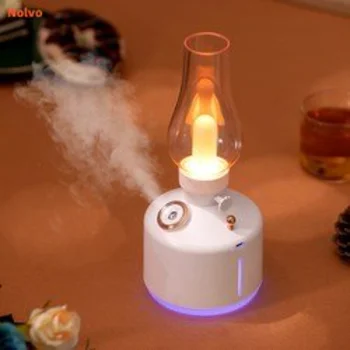Ретро Беспроводной Увлажнитель воздуха, диффузор аромата эфирного масла с красочным ночником, USB Перезаряжаемый распылитель тумана для домашнего хозяйства 12