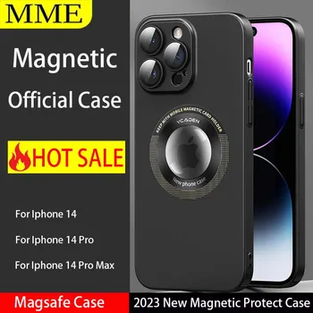 Роскошный Стеклянный Чехол Magsafe Для Iphone Apple 14 Pro Max Plus с Магнитной Беспроводной Зарядкой, Защита HD-объектива, Противоударный Чехол Coque 4