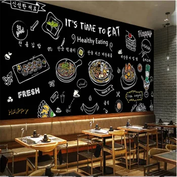 Ручная роспись вручную, корейская кухня, Корейский ресторан, фон, Промышленный декор, настенные обои 3
