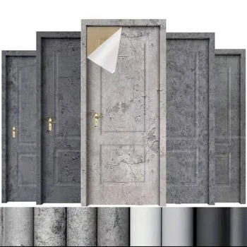 Самоклеящиеся Новые цементно-серые водонепроницаемые обои, однотонные наклейки на стены спальни в общежитии, Ремонт мебели 10