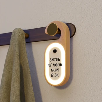 Светодиодная доска объявлений Ночник USB Перезаряжаемая Беспроводная лампа из орехового дерева, Индукция человеческого тела, Освещение кухонного шкафа в спальне 11
