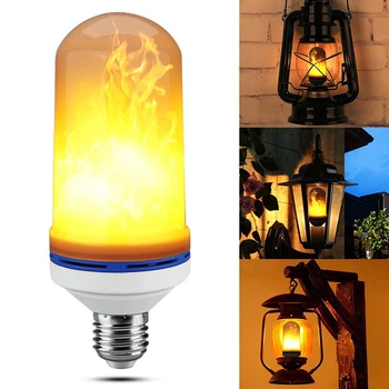 Светодиодная лампа с динамическим эффектом пламени, многорежимная креативная кукурузная лампа, декоративные светильники для бара, ресторана отеля, вечеринки E27 13