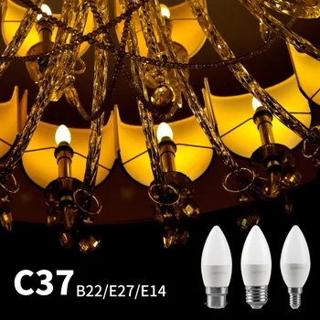Светодиодные Лампы в форме свечей 6ШТ E14/E27/B22 3 Вт 5 Вт 6 Вт 7 Вт 3000 К 4000 К 6000 К AC220V-240V Светодиодные Лампы в форме свечей для внутреннего Декора домашнего Офиса 5