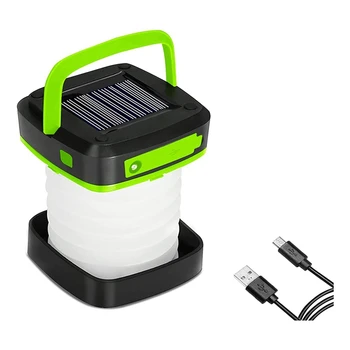 Светодиодные фонари для кемпинга на солнечных батареях-Аварийные фонари с USB-аккумулятором-Складные походные фонари на случай перебоев в подаче электроэнергии 12