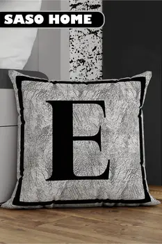 Серый чехол для подушки с буквами E - серый напольный декоративный подарочный чехол для подушки