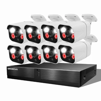 Сетевая система видеонаблюдения WESECUU комплект poe nvr poe camera system poe ip camera cctv ip камеры безопасности