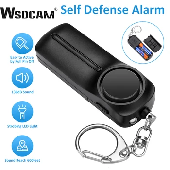 Сирена Wsdcam Сигнализация самообороны 130 дБ Персональная сигнализация для женщин Пожилых людей Аварийные устройства безопасности со светодиодной стробоскопической подсветкой