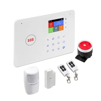 Система охранной сигнализации WiFi + GSM Приложение Пульт дистанционного управления Телефон Сигнализация Монитор Простое управление Сенсорная клавиатура Умный Дом 9